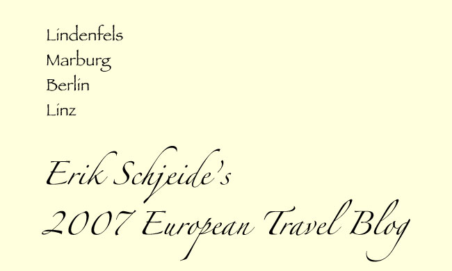 Erik Schjeide's 2007 European Travel Blog